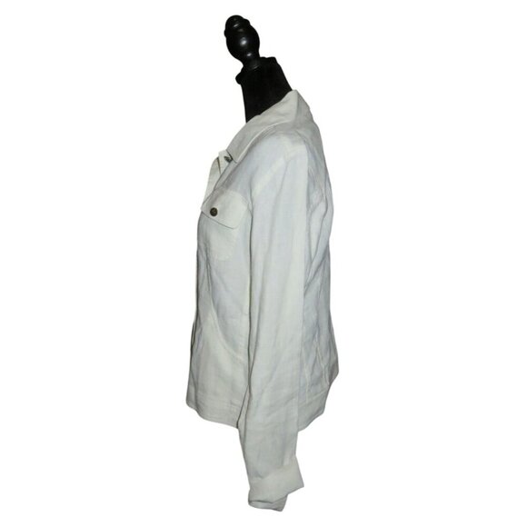 BOGO Charter Club White 100% Linen Button Up Jacket size Medium - Picture 4 of 7